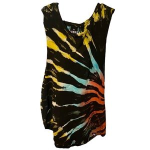 Young LA Tie Dye Cutoff Muscle Tank Screen Print Logo 100% Cotton Mens size XL
